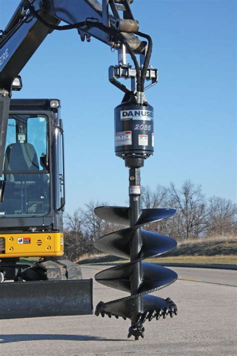 mini digger auger attachment|auger attachment for mini excavator.